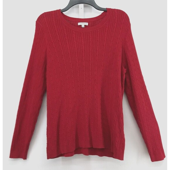 Croft & Barrow Sweater Womens XL Fuchsia Red Long Sleeve Knit Top - Picture 1 of 3